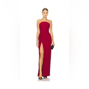 Amanda Uprichard Strapless Red Evening Gown